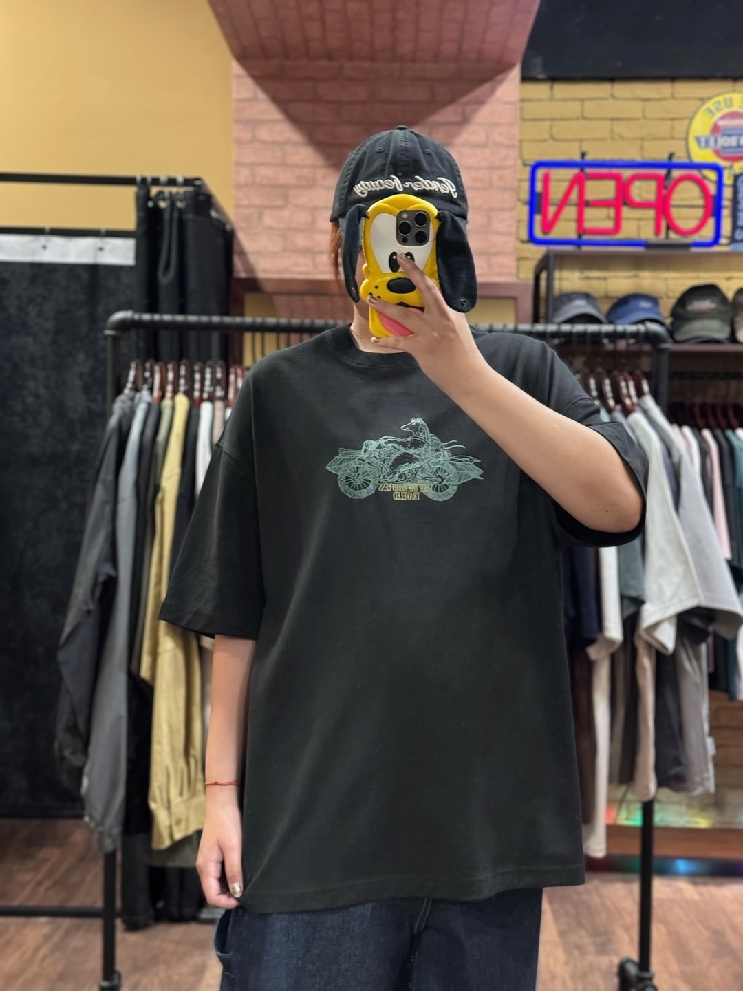 摩托熊發泡印花短TEE