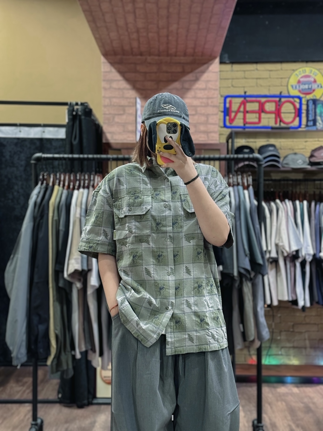 Electric電光小熊復古襯衫