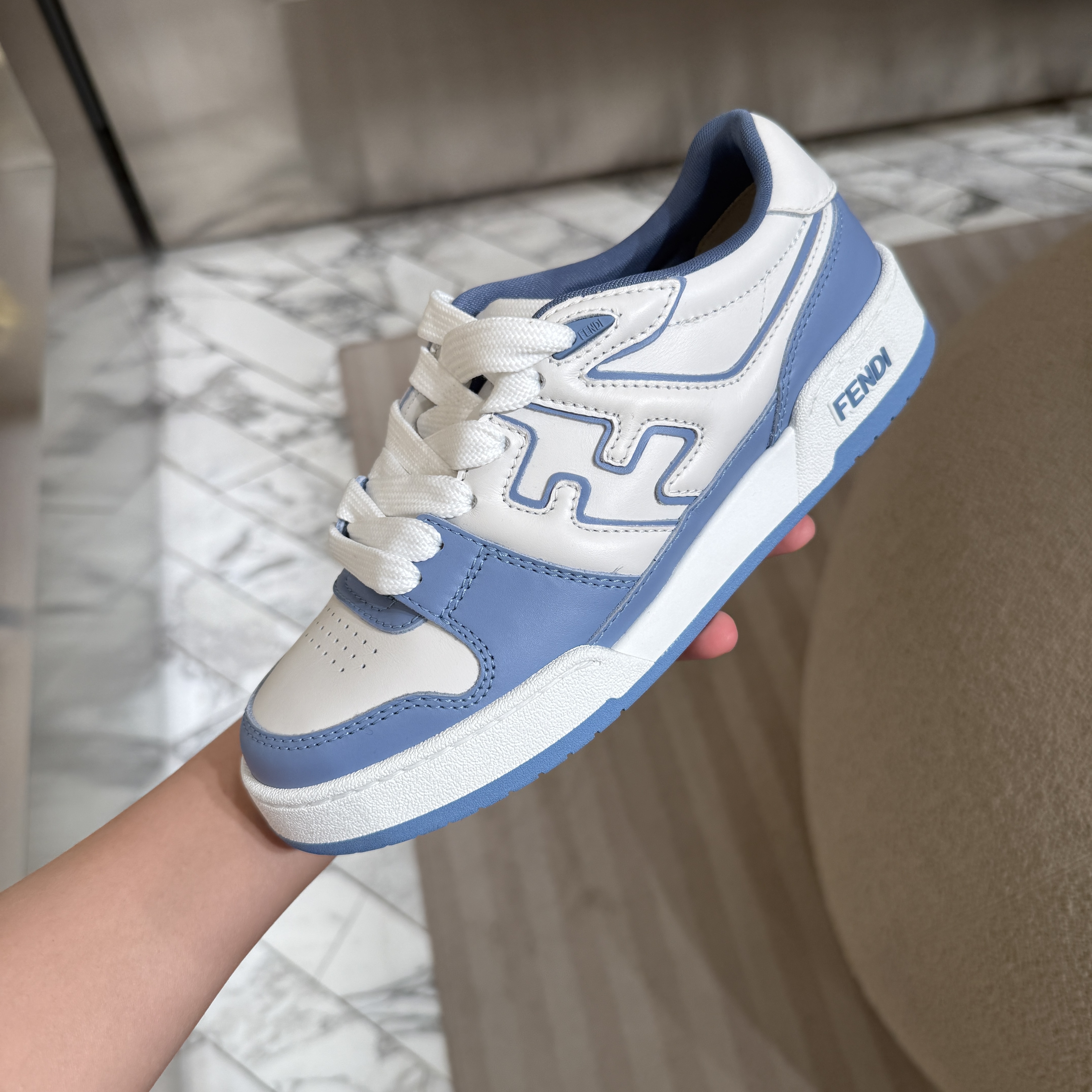 Fendi FF logo low top sneakers blue