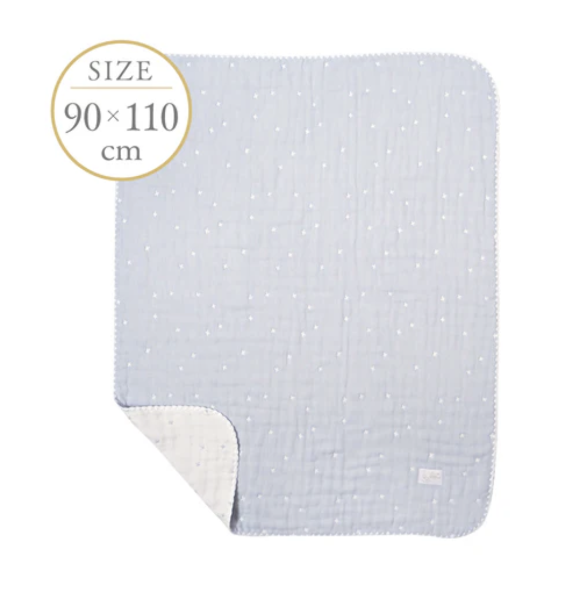 日本製10Mois 十字星六重紗被藍色 90x110cm