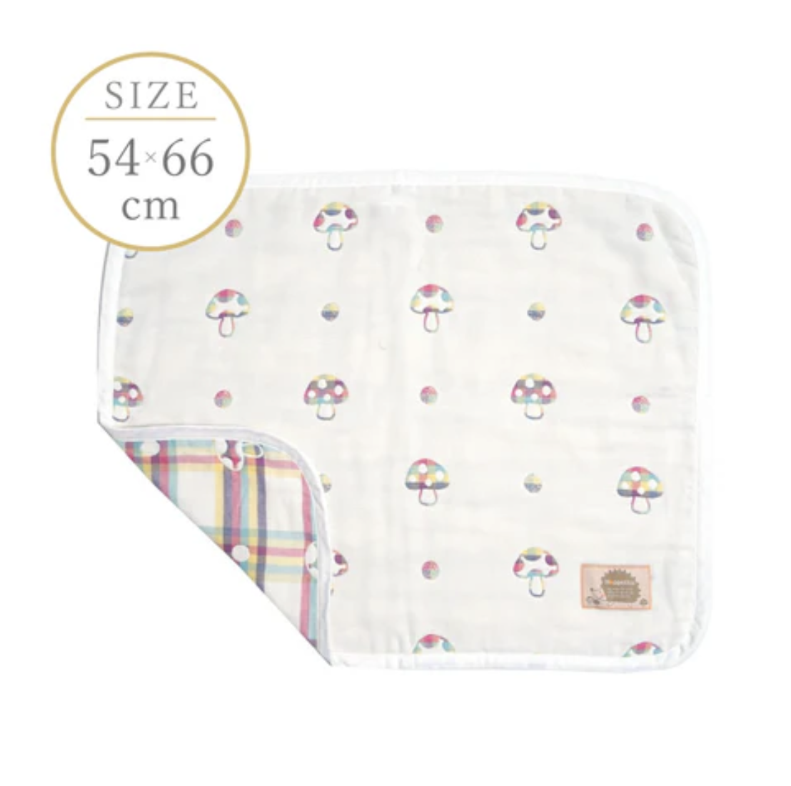 日本製 Hoppetta 新款蘑菇六重紗被 54x66cm