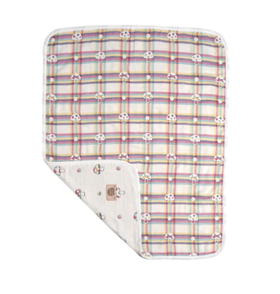 日本製 10Mois Hoppetta 新款蘑菇六重紗被 -90x110cm