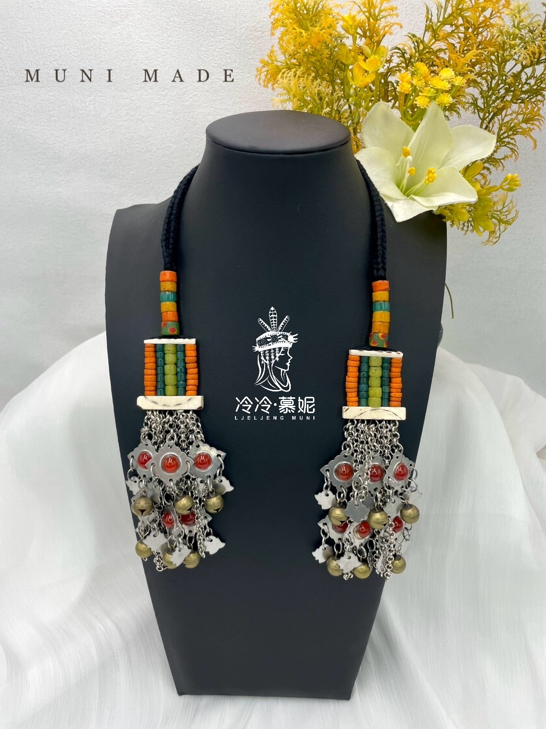 M-No.75傳統花珠少女耳掛15cm