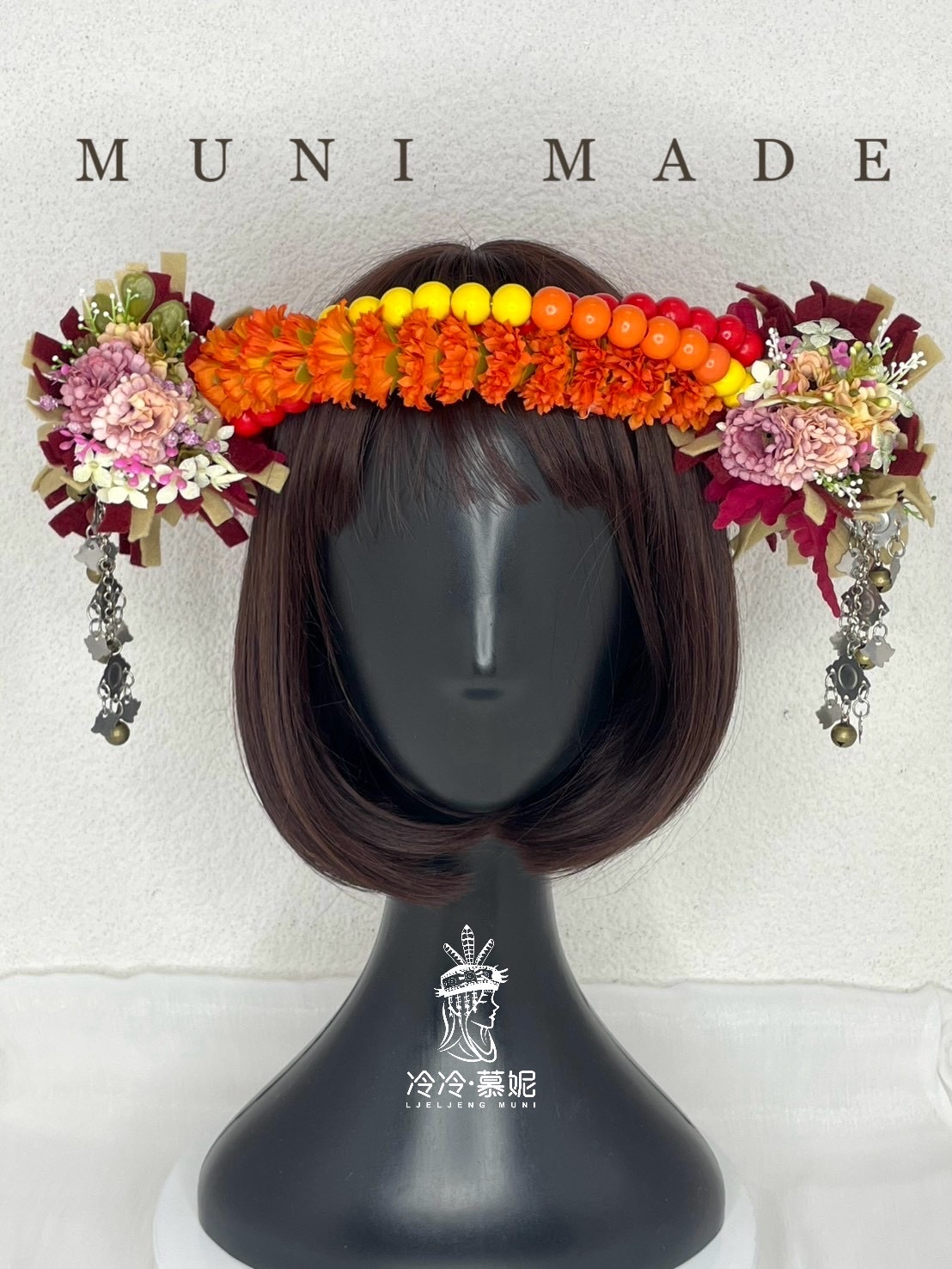 M-No.10兒童木珠花環53cm