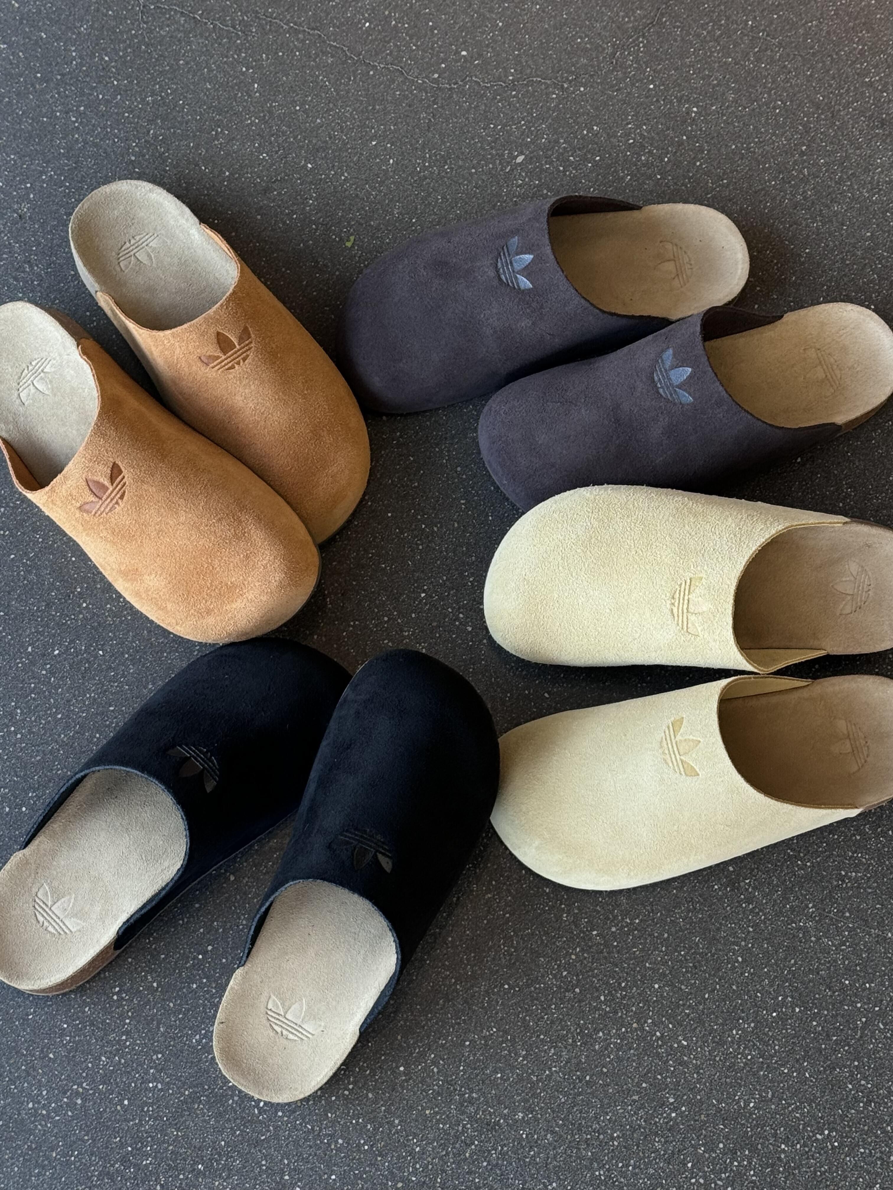 Adidas Originals Adimule 勃肯鞋 穆勒鞋 4色 軟木底 涼拖鞋 懶人鞋 麂皮 深褐色 黑色 黃棕色 咖啡色 /預購