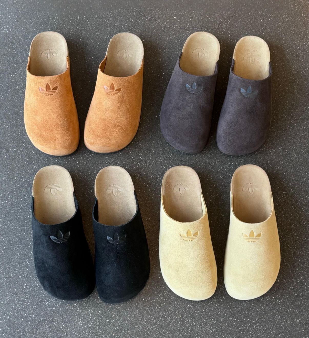 Adidas Originals Adimule 勃肯鞋 穆勒鞋 4色 軟木底 涼拖鞋 懶人鞋 麂皮 深褐色 黑色 黃棕色 咖啡色 /預購