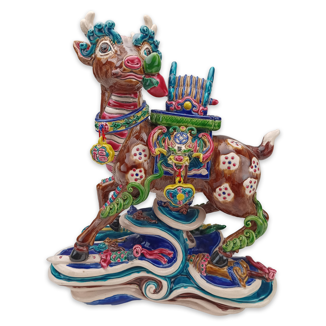 交趾陶官戴福祿｜升官進祿福壽吉祥藝術珍品