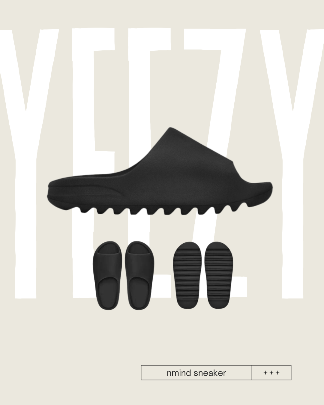 <售完為止> YEEZY SLIDE 黑色 YS-01