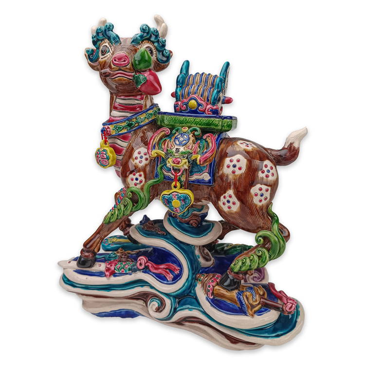 鹿港窯禮品館|交趾陶官戴福祿|升官進祿福壽吉祥藝術珍品