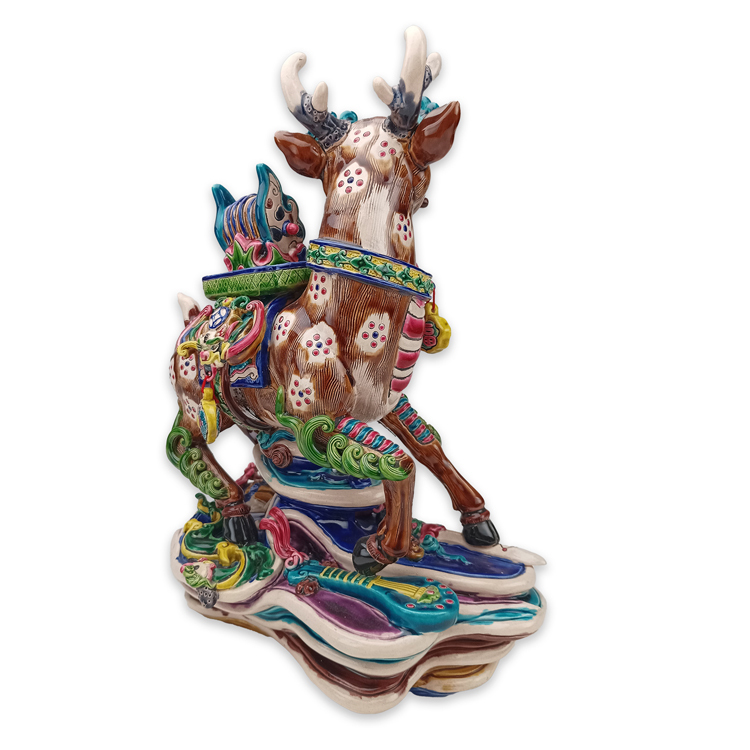 鹿港窯禮品館|交趾陶官戴福祿|升官進祿福壽吉祥藝術珍品