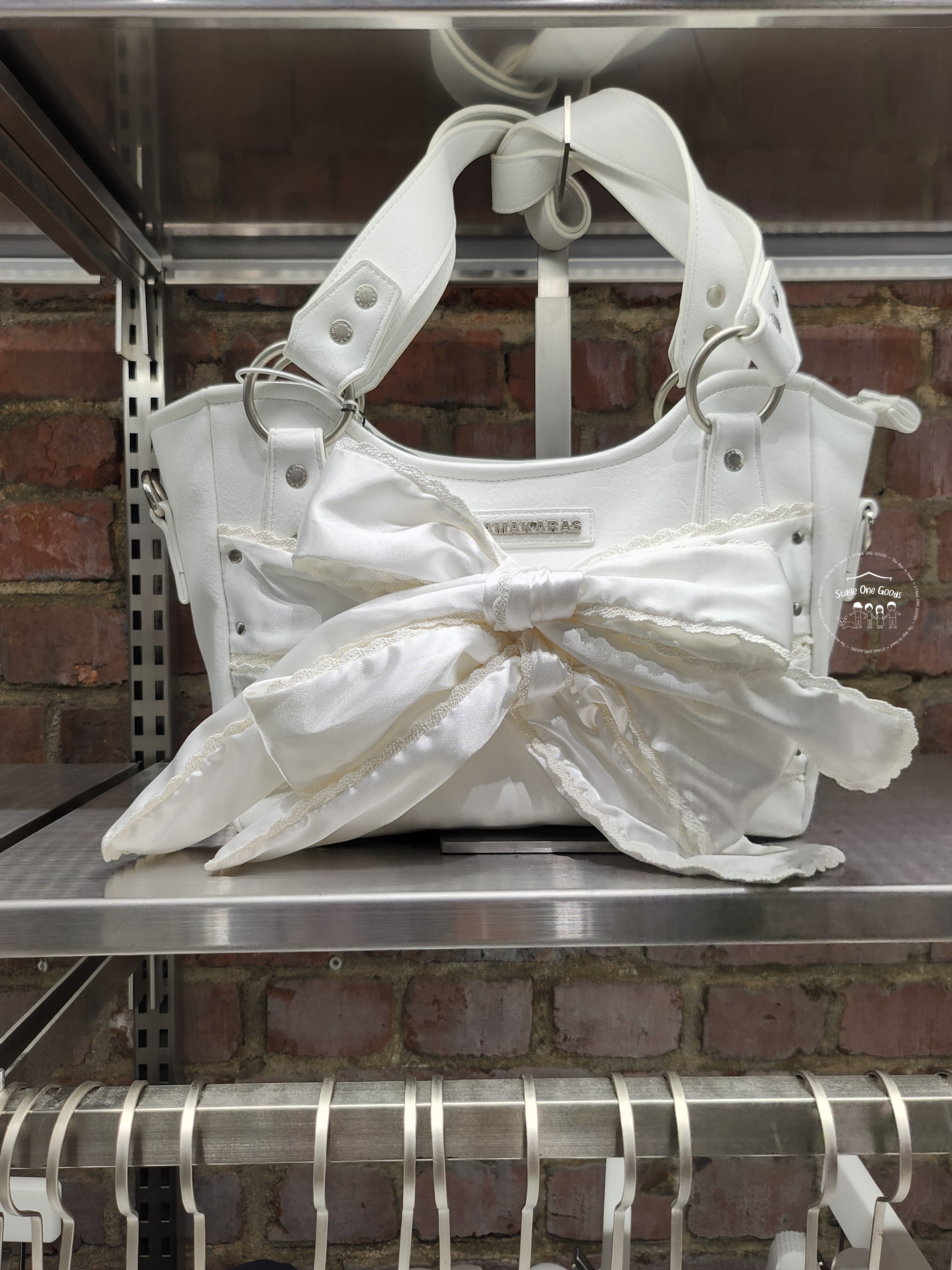 IUGAMAKARAS Laced Ribbon Leather Shoulder Bag