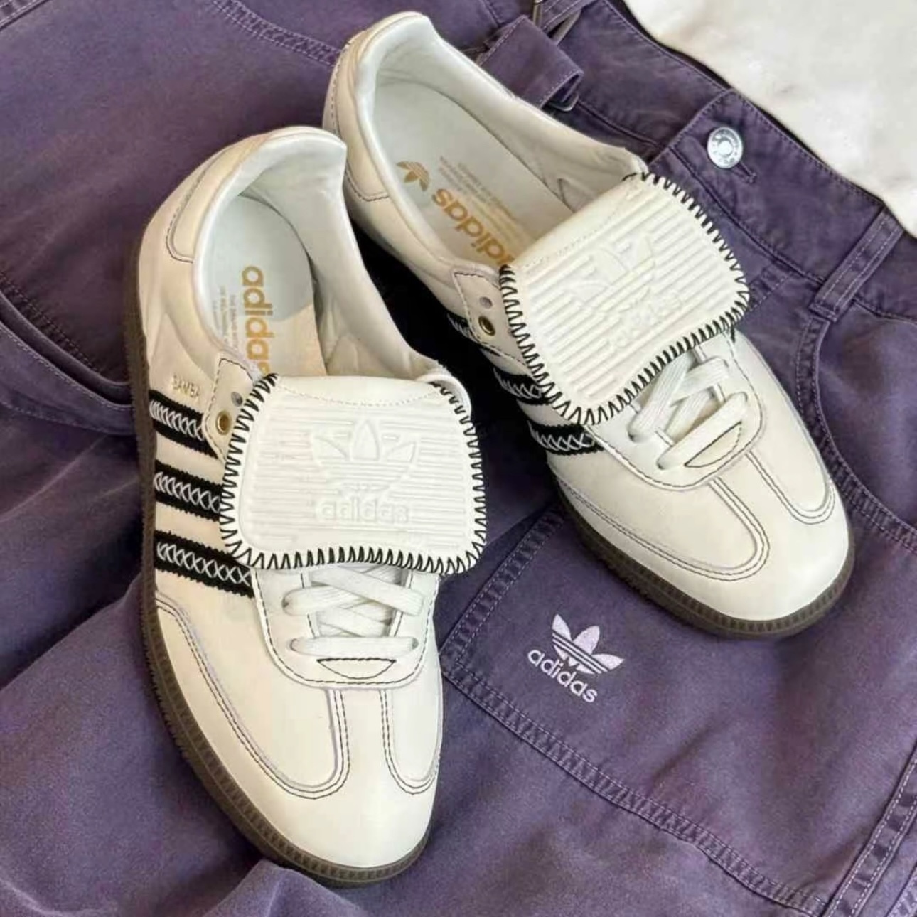 ADIDAS ORIGINALS SAMBA LT 奶油黑 白黑 翻蓋鞋舌 外縫線 男女同款 JQ7088