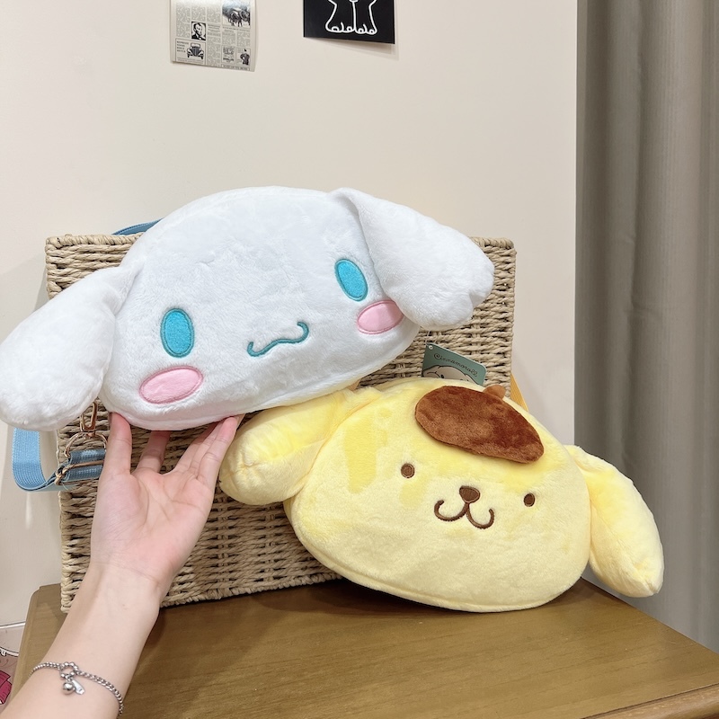 《08108》可愛三麗鷗大臉側背包/大耳狗.布丁狗/8吋