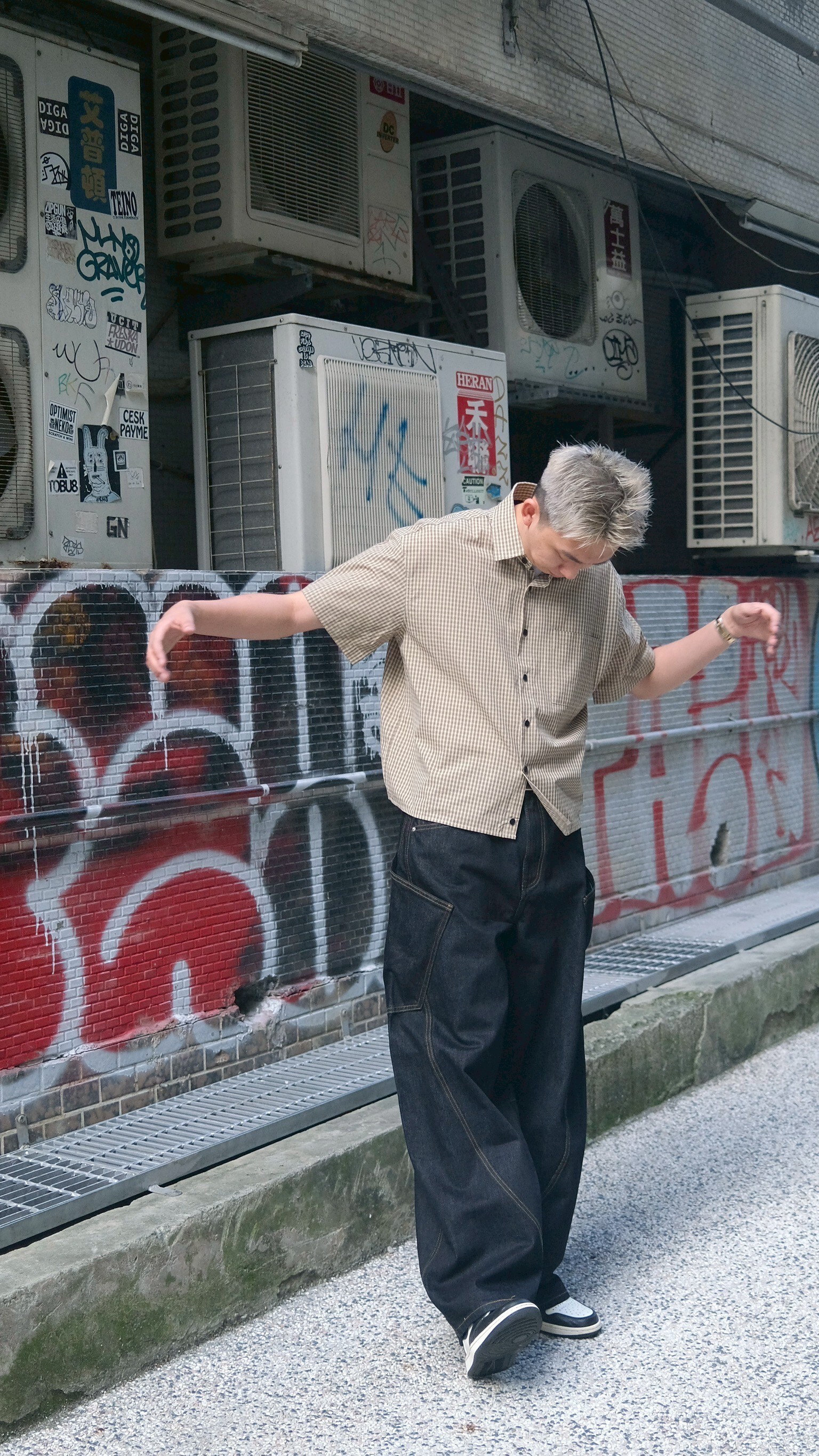 原色單寧彎刀褲