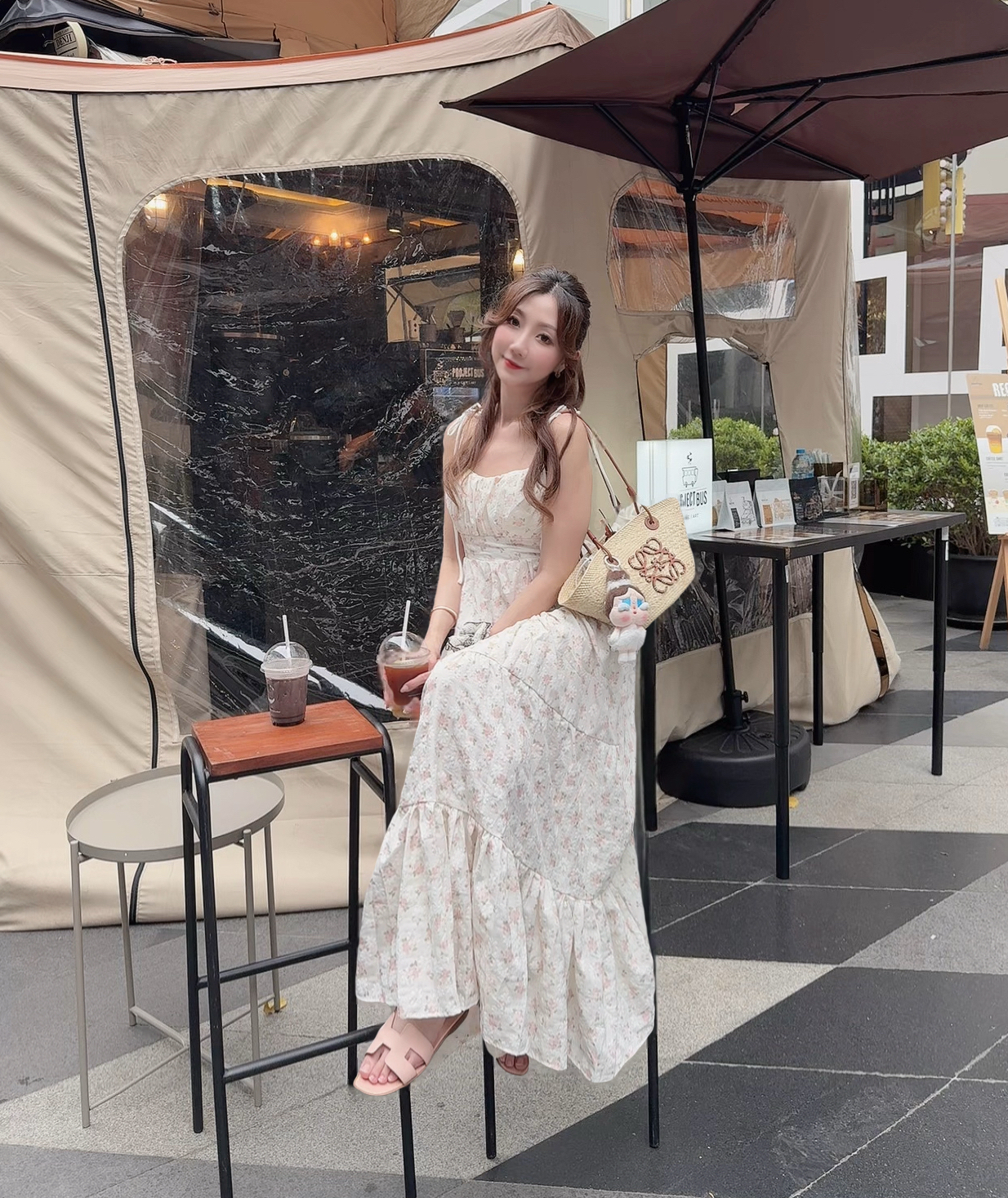 MADE IN THAILAND🇹🇭PINK FLORAL RIBBON CUP CAKE DRESS 0810