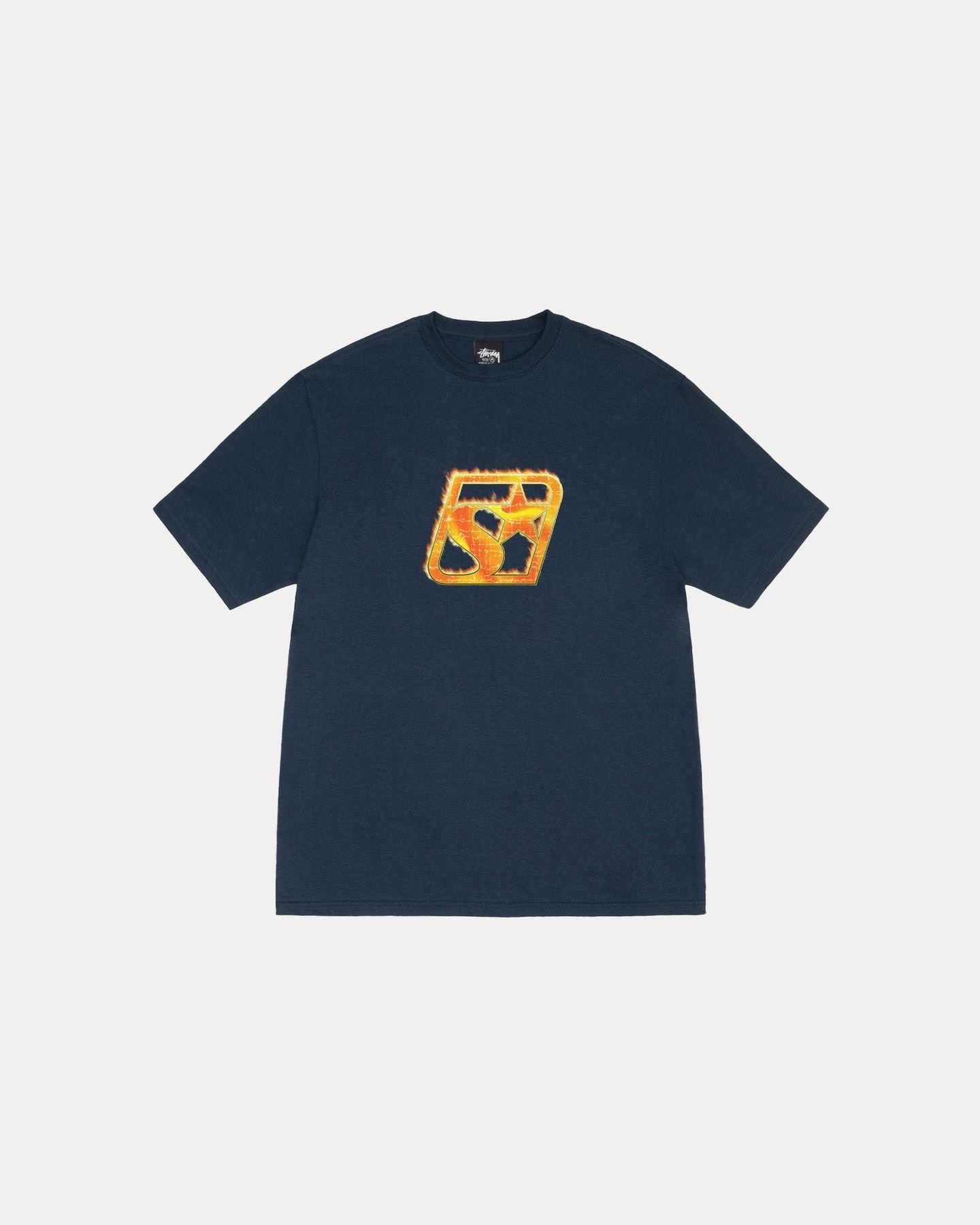 STUSSY 2025SS Blaze Tee 火焰短T 深藍