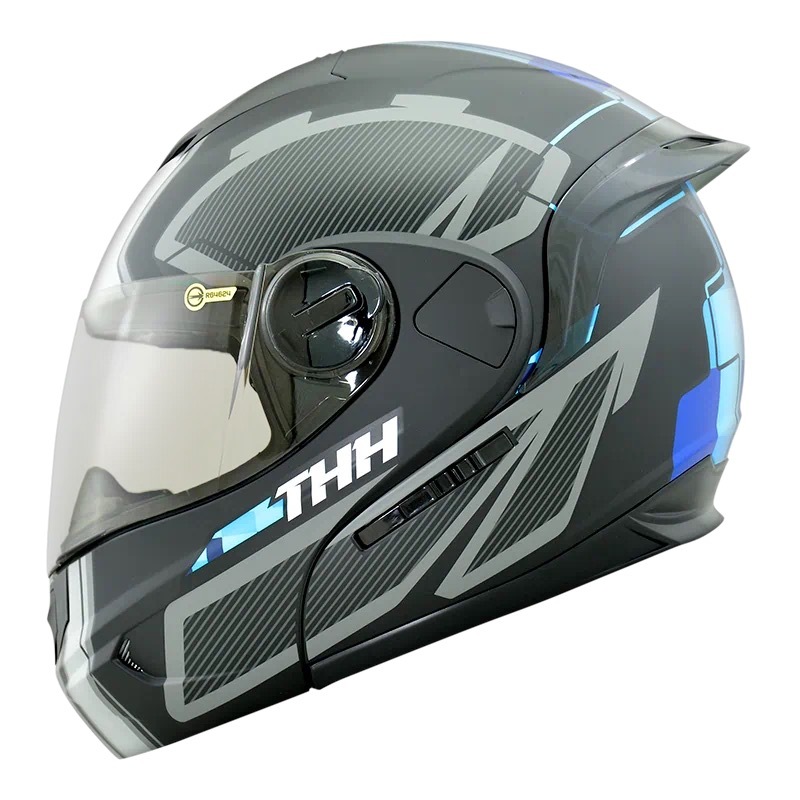 THH T-797N 萬花筒 平光黑/藍 彩繪 可掀式安全帽