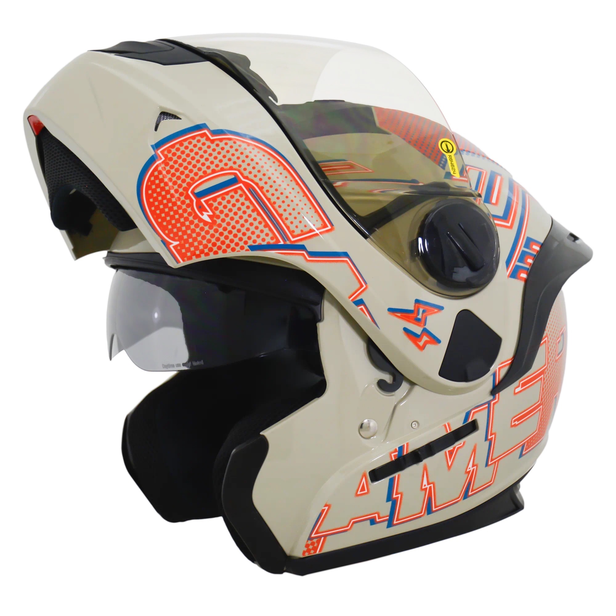 THH T-797N SPORTS 電競 沙色/橘深藍 彩繪 可掀式安全帽