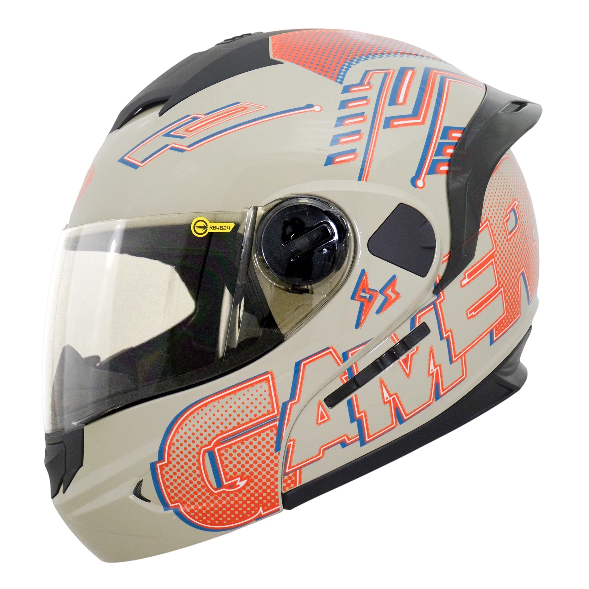 THH T-797N SPORTS 電競 沙色/橘深藍 彩繪 可掀式安全帽