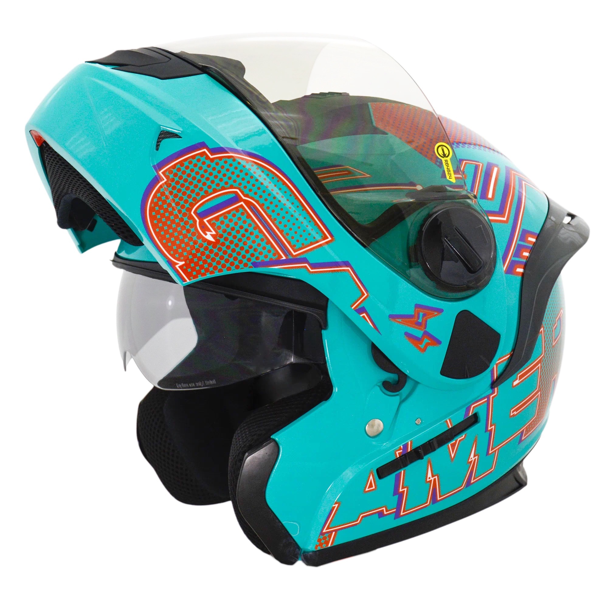 THH T-797N SPORTS 電競 藍綠/橘紫 彩繪 可掀式安全帽