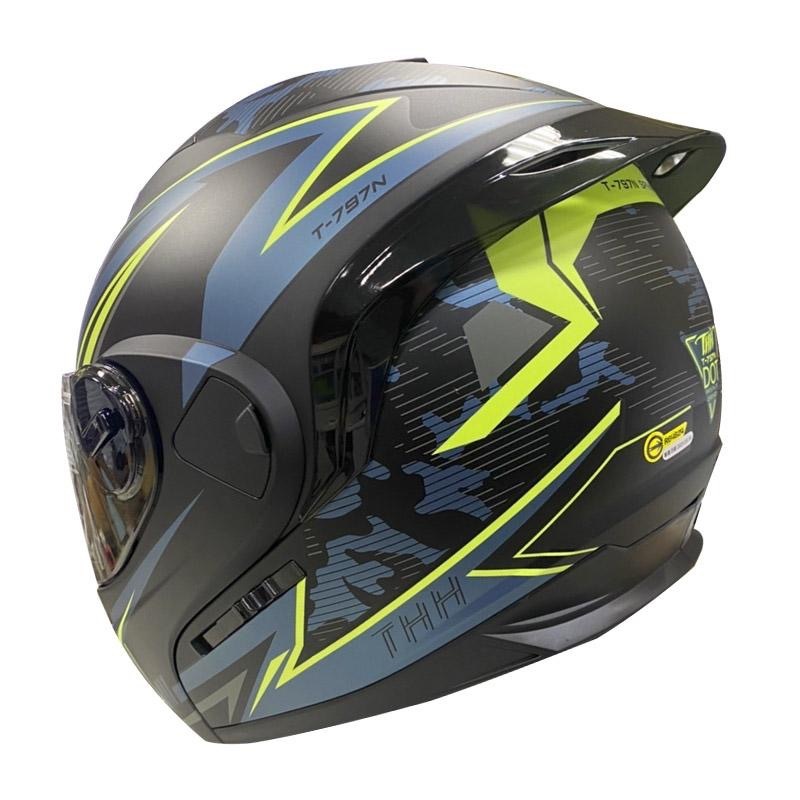 THH T-797N SPRINT 衝刺 平光黑/鈦綠 彩繪 可掀式安全帽
