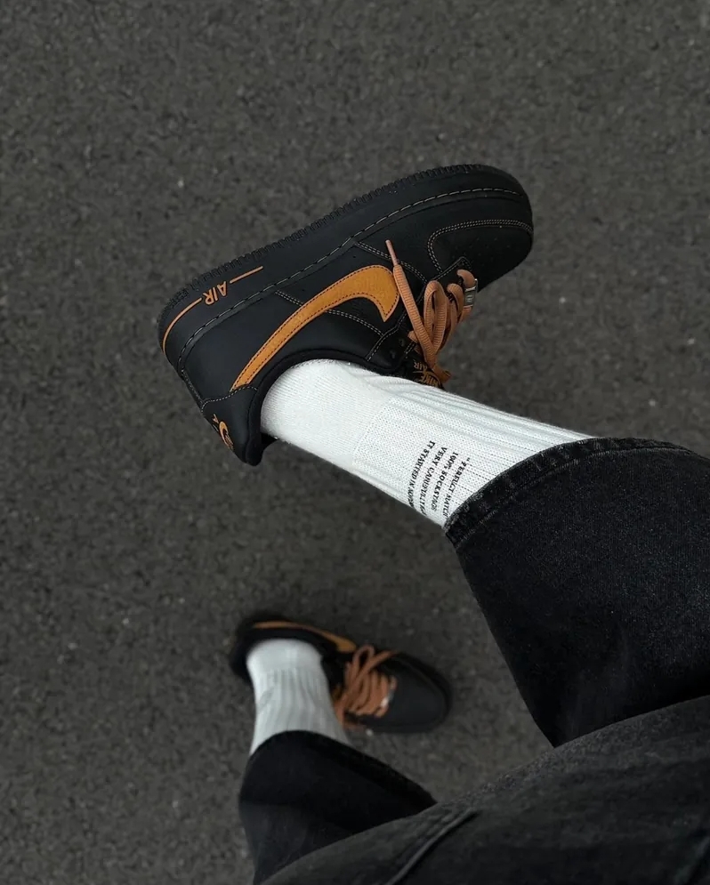 <帥爛> Nike Air Force 1 刺繡 縫線 橘勾 賽博朋克 AF1 暗夜橘 HQ2037003