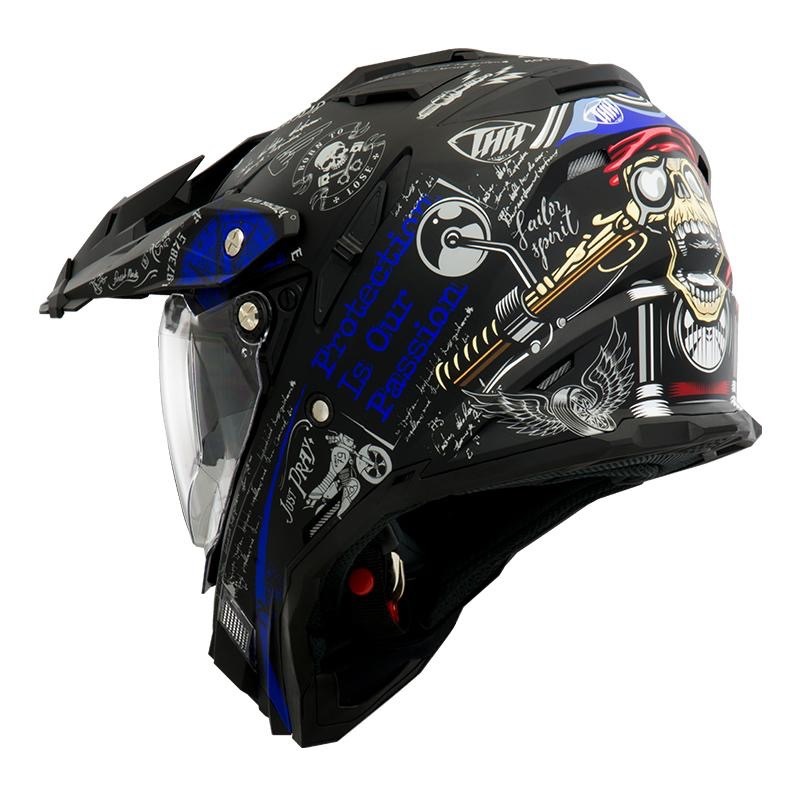 THH TX-27SP海盜II代 平光黑/紅藍 彩繪 多功能帽 越野