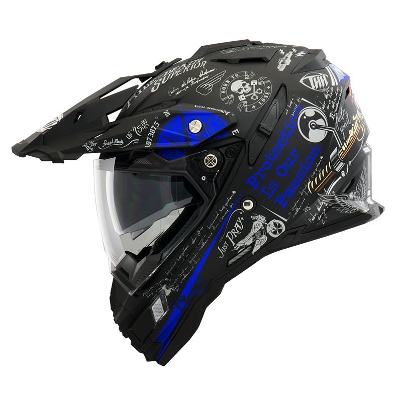 THH TX-27SP海盜II代 平光黑/紅藍 彩繪 多功能帽 越野