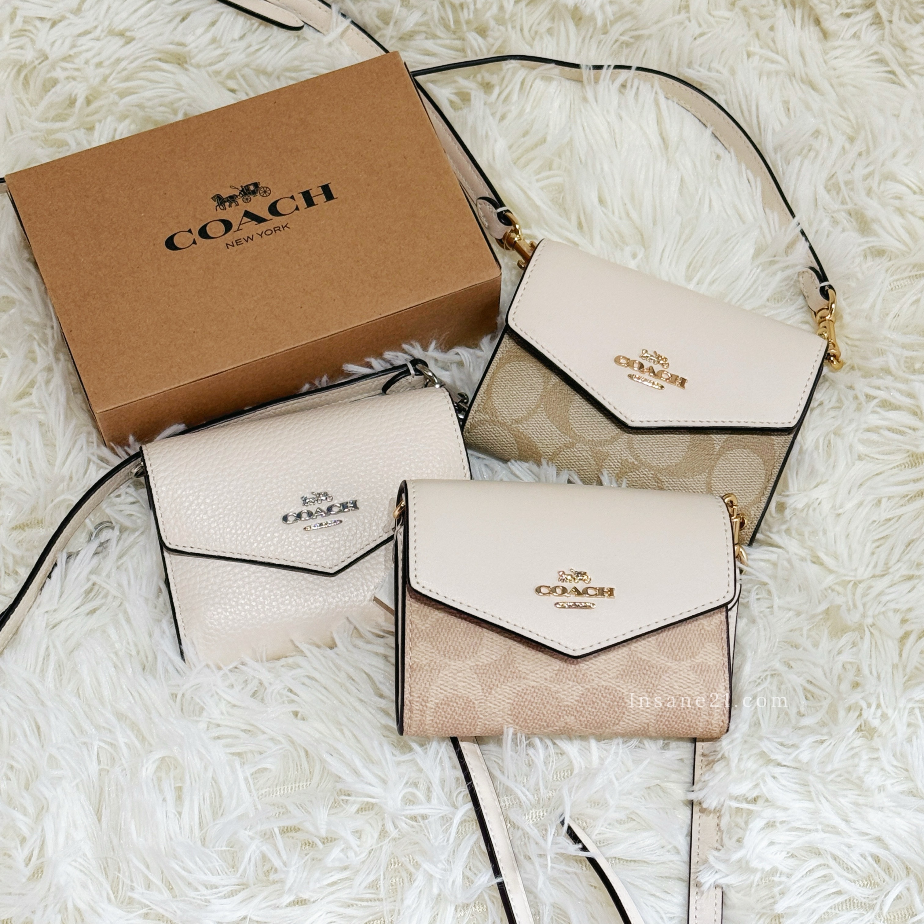 COACH 斜背包 迷你 背帶 錢包 蔻馳 代購 共四色