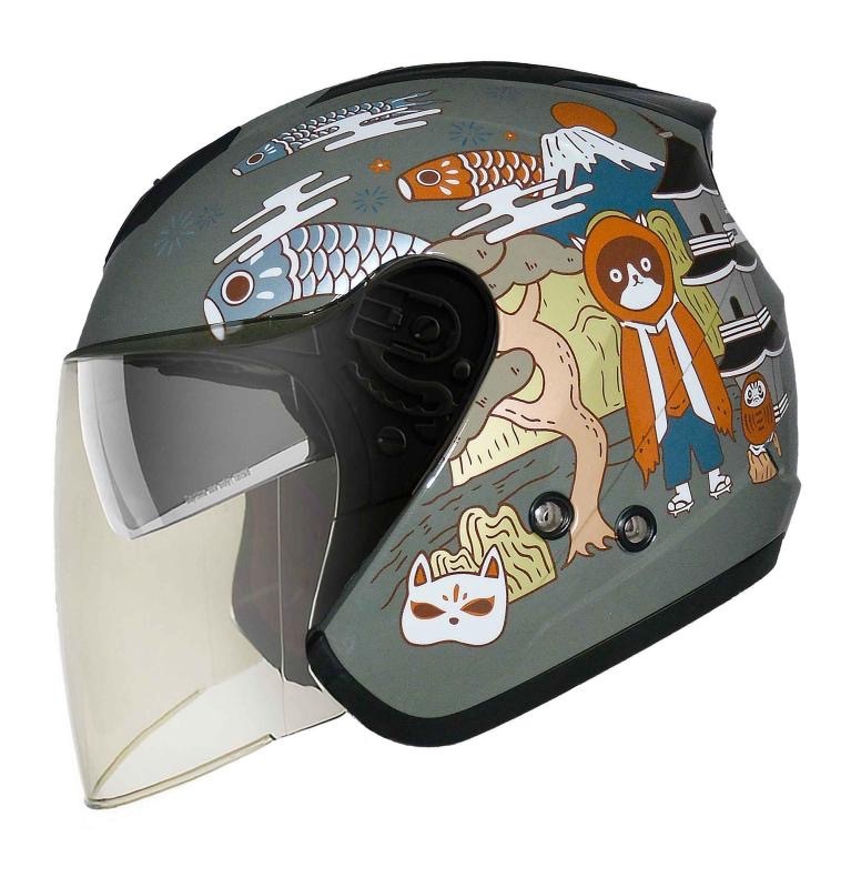 THH T386N 酒PAN  工裝綠 彩繪 四分之三 半罩式