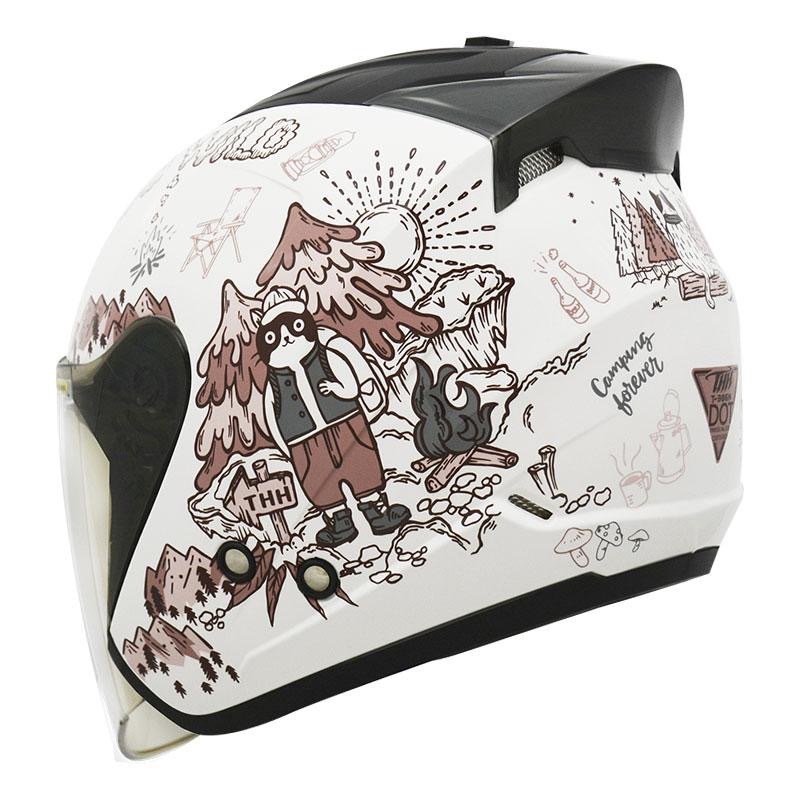 THH T386N 野FUN 白色 彩繪 四分之三 半罩式