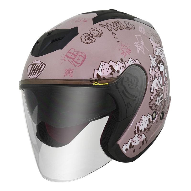 THH T386N 野FUN 煙燻粉 彩繪 四分之三 半罩式