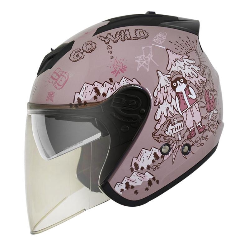 THH T386N 野FUN 煙燻粉 彩繪 四分之三 半罩式