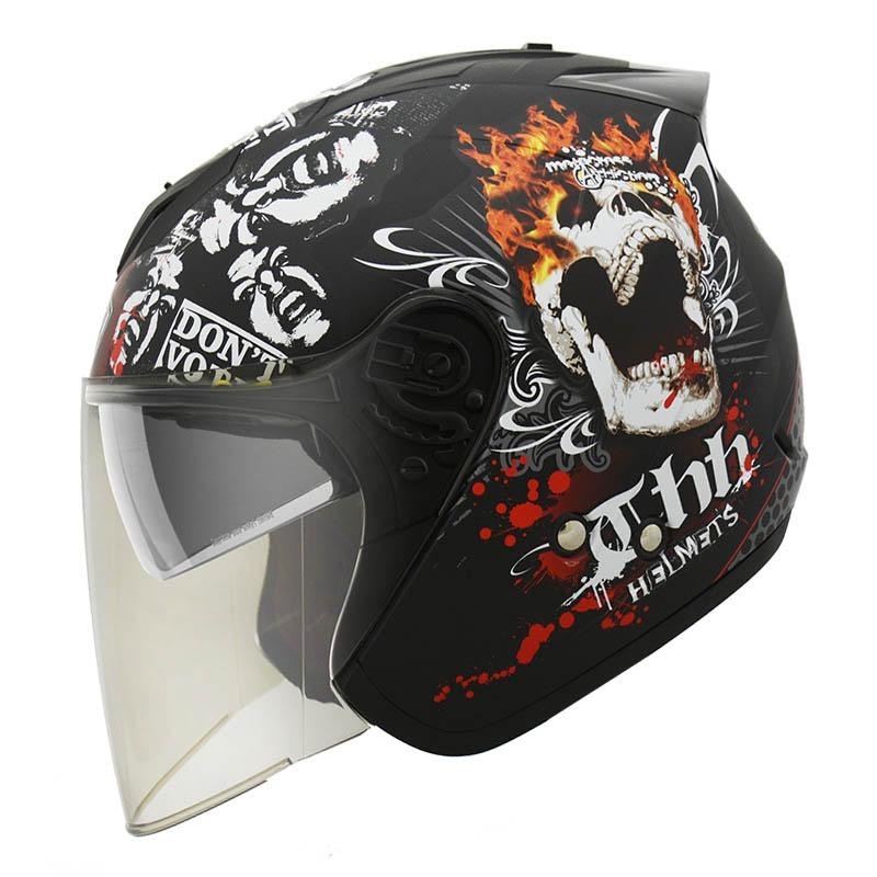 THH T386N 幽靈騎士 平光黑 四分之三 半罩式