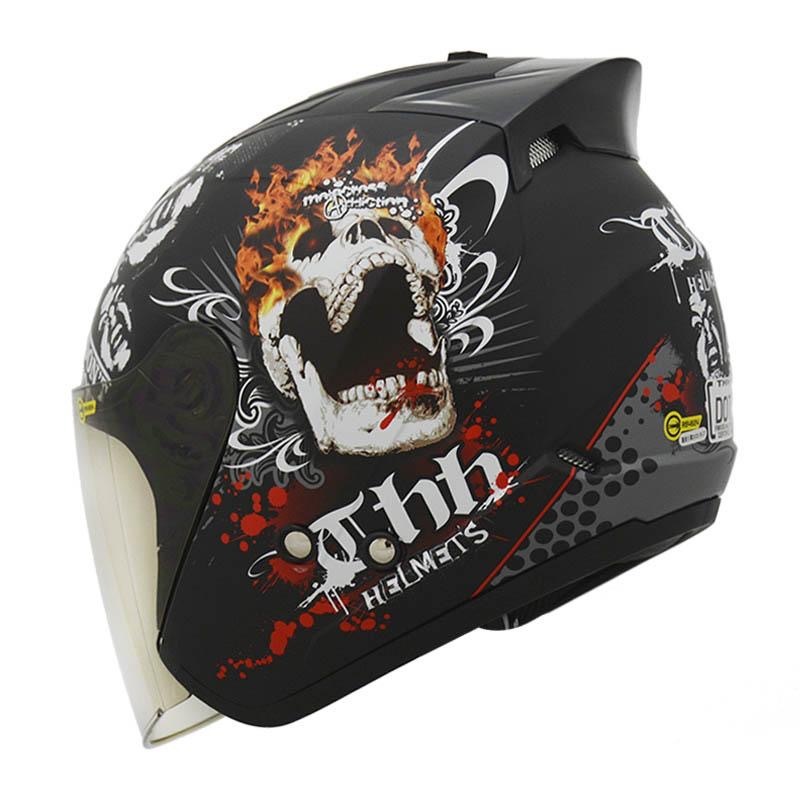 THH T386N 幽靈騎士 平光黑 四分之三 半罩式