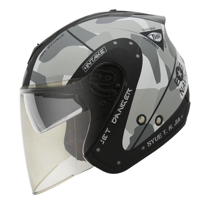 THH T386N 海軍 平光黑/灰 四分之三 半罩式