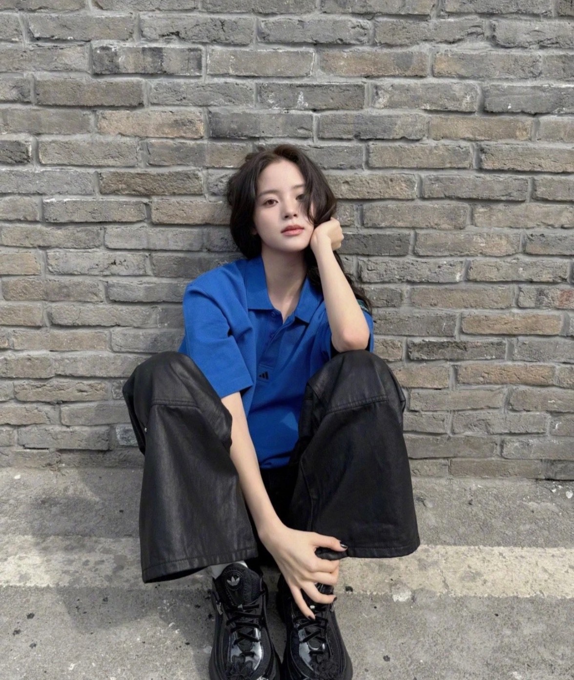 Adidas Logo 純色 短袖 Polo衫 男款 裝備藍 歐陽娜娜同款  JC8232 Aug25