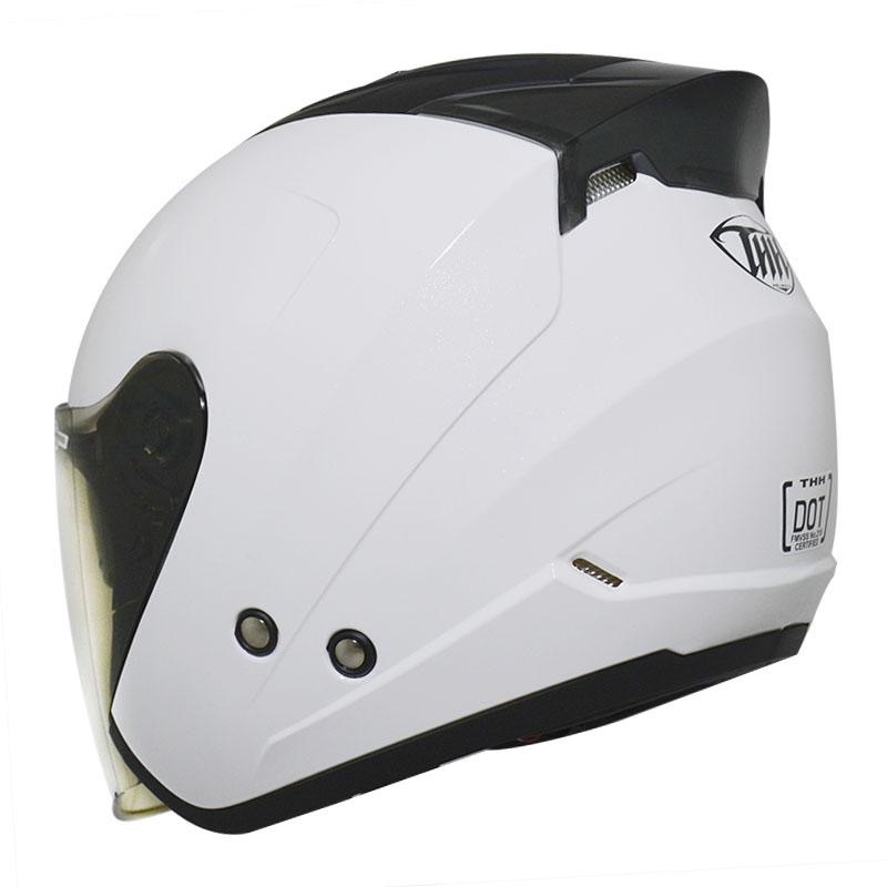 THH T386N 珍珠白 素色 四分之三 半罩式