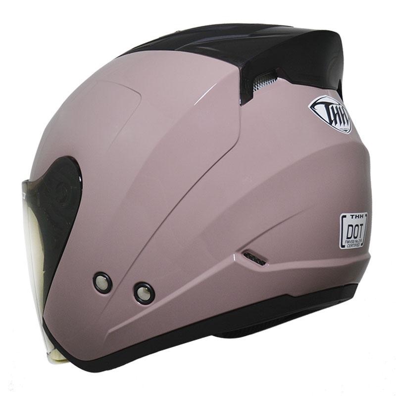 THH T386N 煙燻粉 素色 四分之三 半罩式