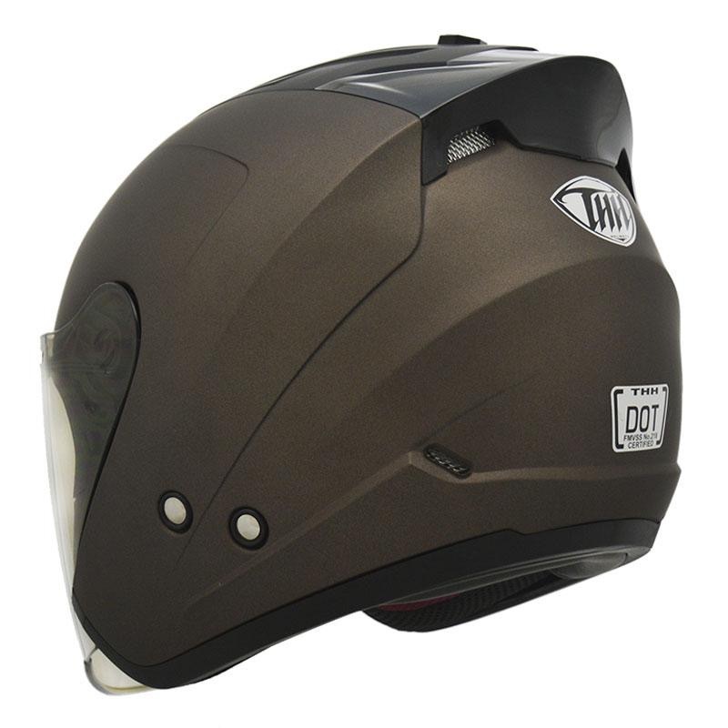 THH T386N 平光黑銀灰 素色 四分之三 半罩式