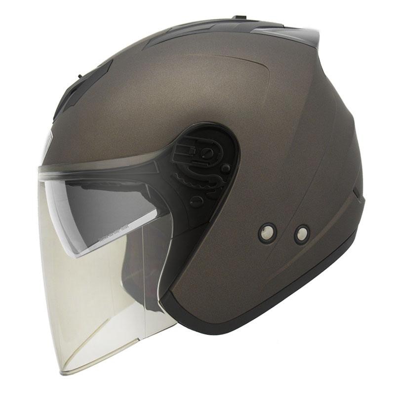 THH T386N 平光黑銀灰 素色 四分之三 半罩式