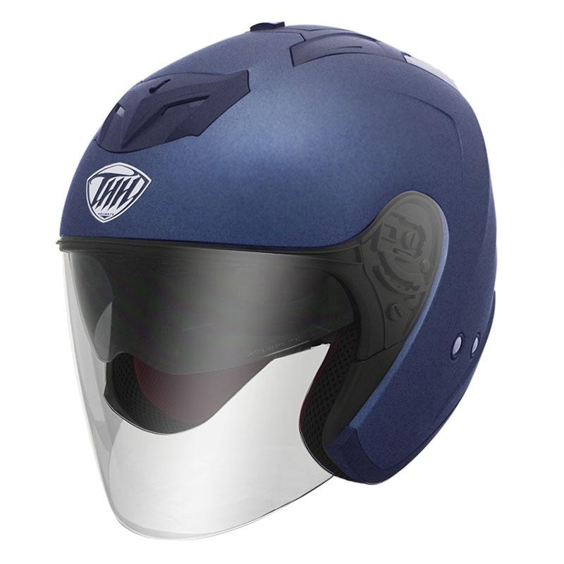 THH T386N 平光指定藍 素色 四分之三 半罩式