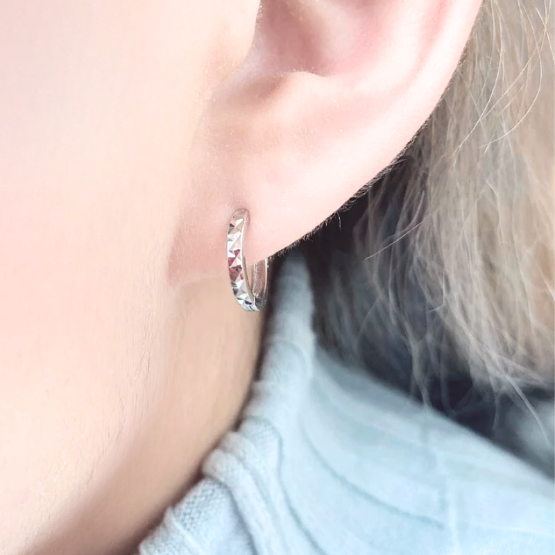 自訂款 3色 純銀雷射切割易扣式耳環(單支價)