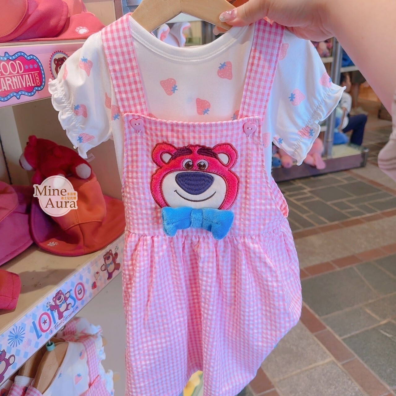 熊抱哥 Lotso 嬰兒 吊帶裙+包屁衣 玩具總動員 Toy Story -香港迪士尼樂園