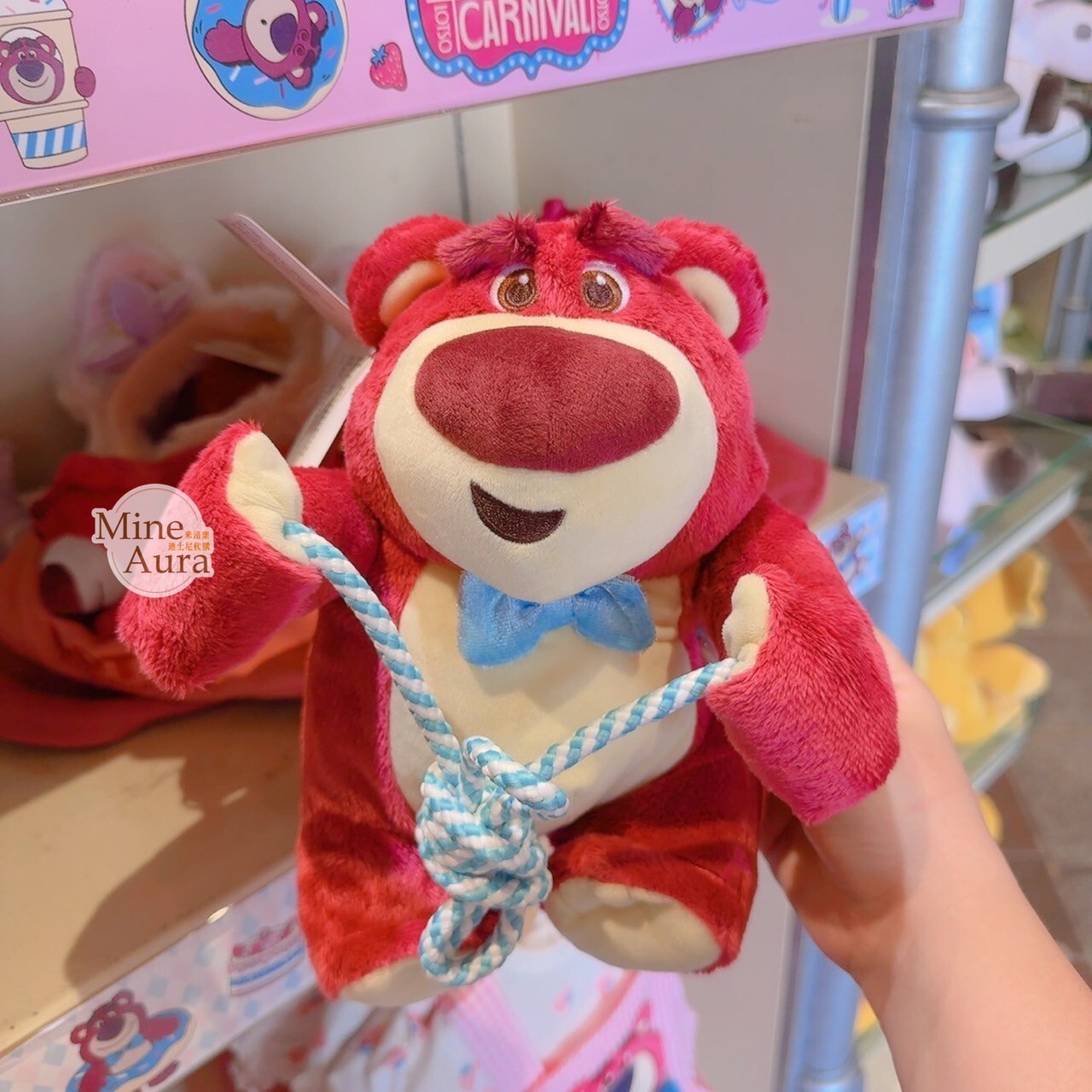 熊抱哥 Lotso 絨毛 娃娃 造型 斜背 零錢包 玩具總動員 Toy Story -香港迪士尼樂園