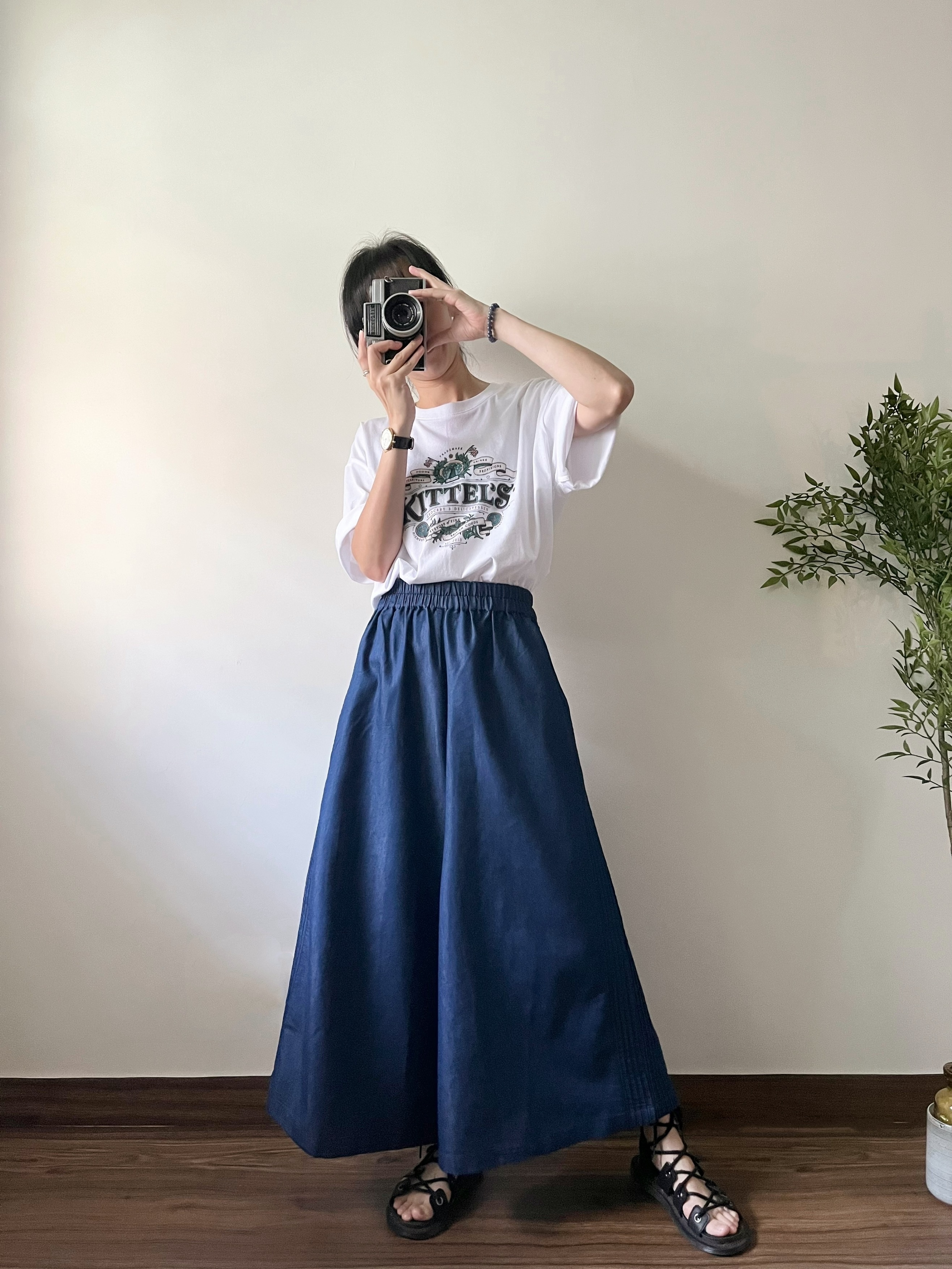 🌿風琴褶 牛仔裙褲