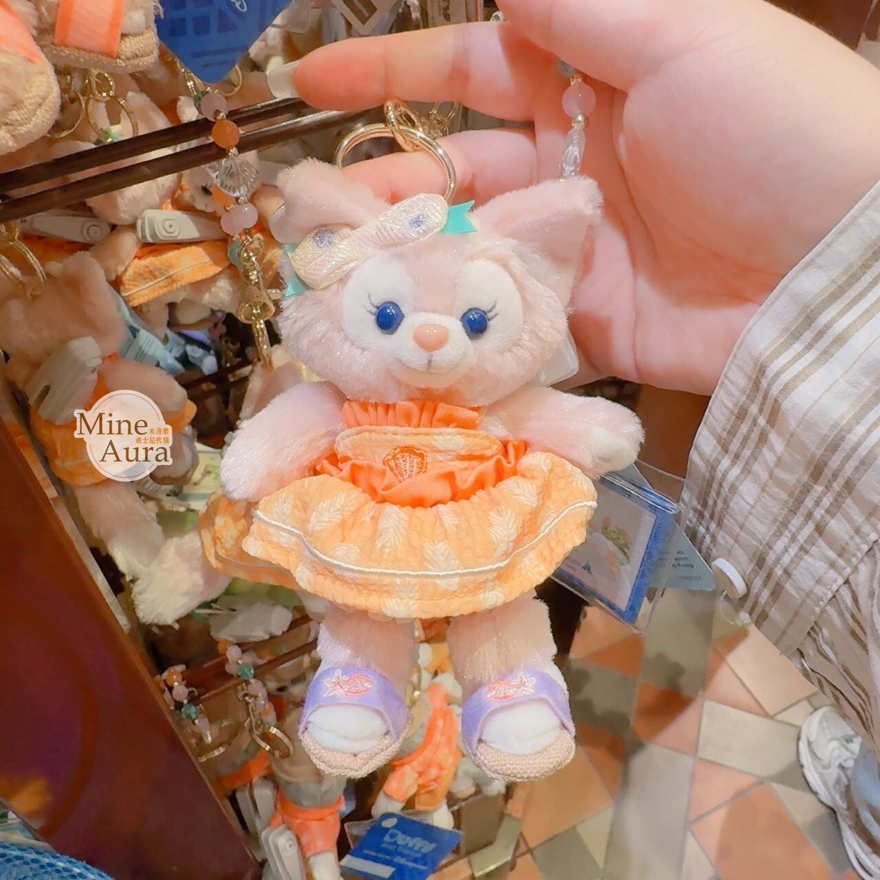 海灘派對系列 達菲Duffy與好友 玲娜貝兒 LinaBell 鑰匙圈 吊飾 -香港迪士尼樂園