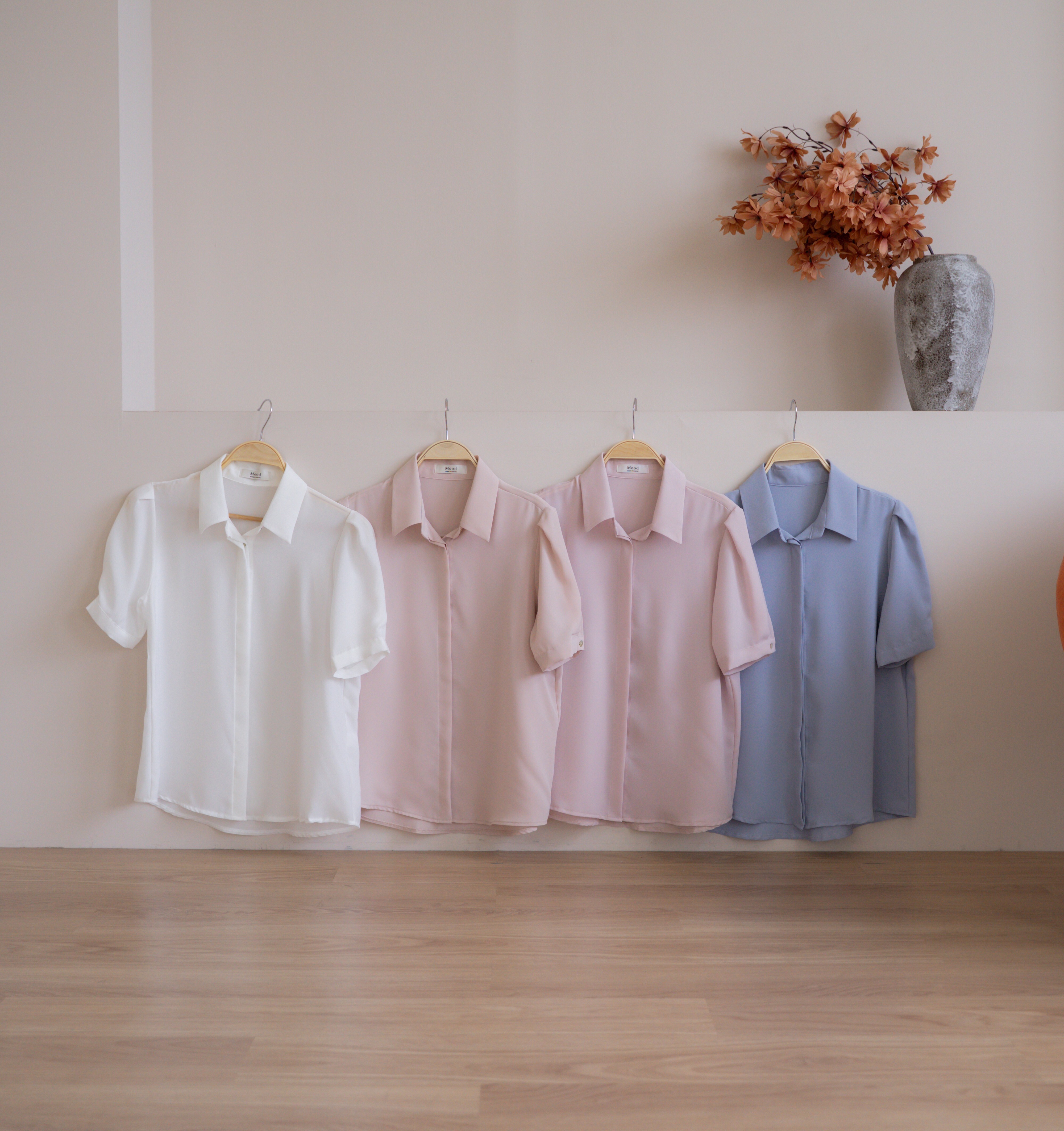 🚀當日出貨 新色到✨Mood made │高級絲質短袖襯衫 ( 3 colors)