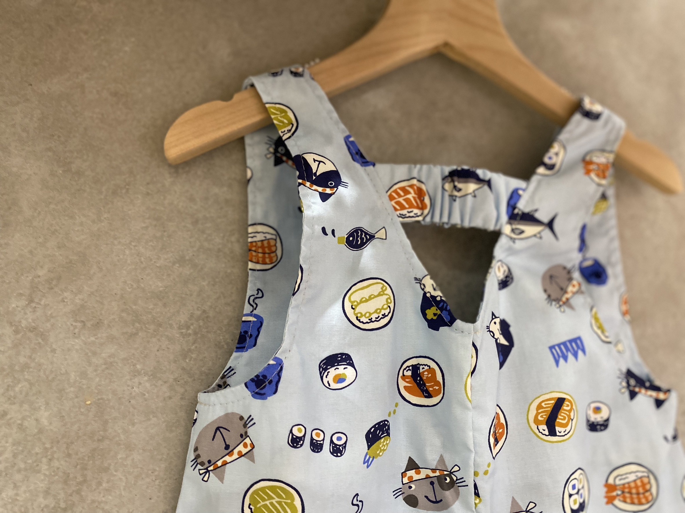 藍壽司 吊帶寬褲（90）