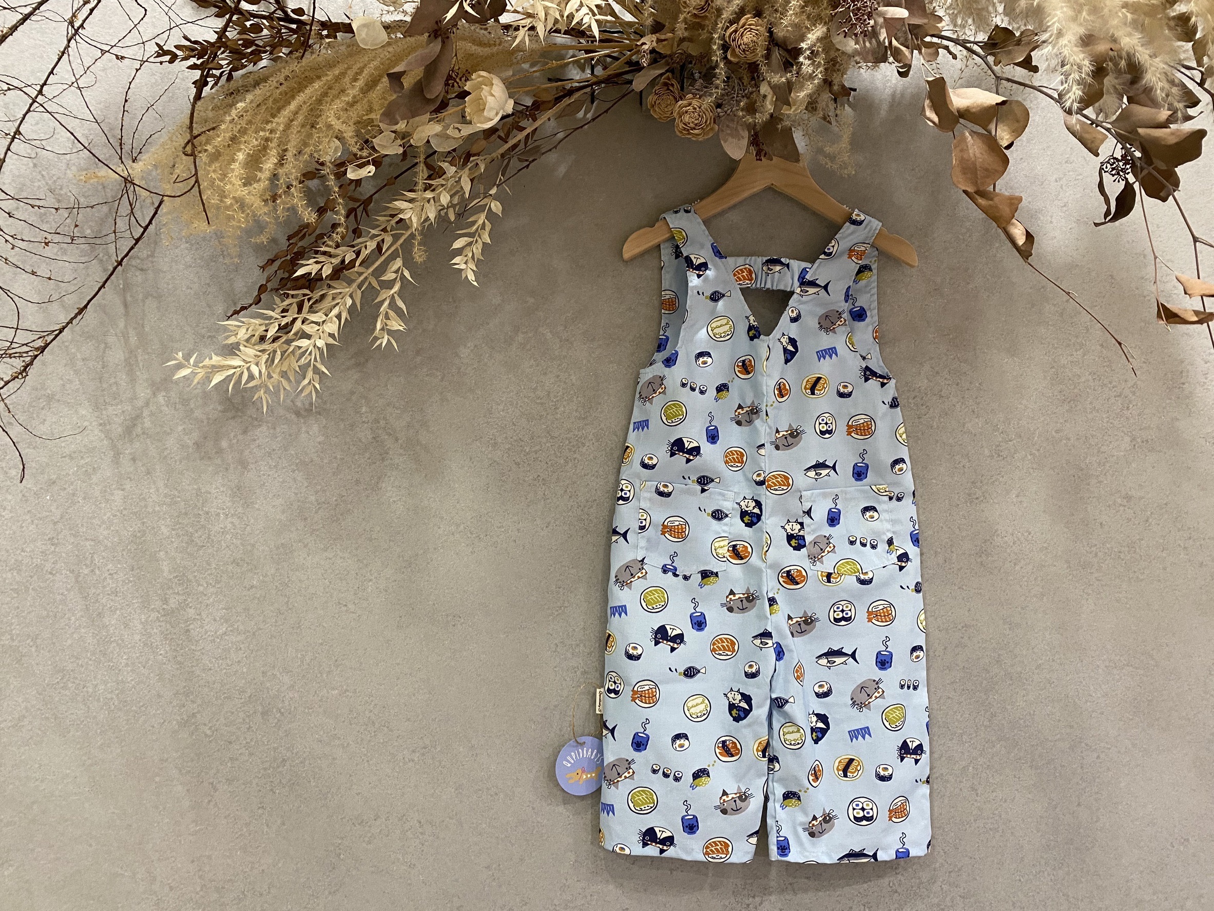 藍壽司 吊帶寬褲（90）